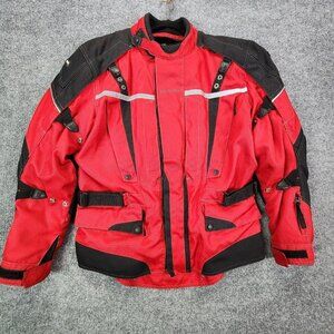 Tourmaster Transition Series 2 Red Armored/Pads Motorcycle Jacket Mens Large 44